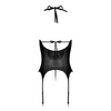 Lust Madame Corset w/Metal Garters & G-String Black S/M - Lingerie - Packaged