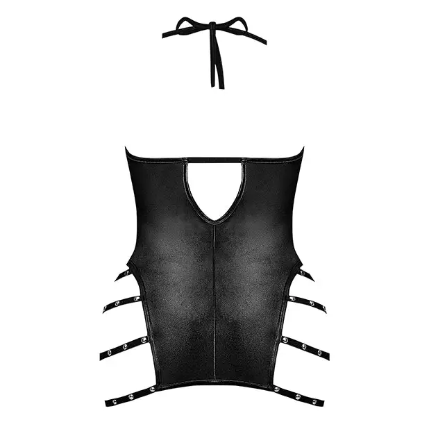 Lust Portia Mini Dress w/Plush Elastic Strapping Black L/XL - Lingerie - Packaged