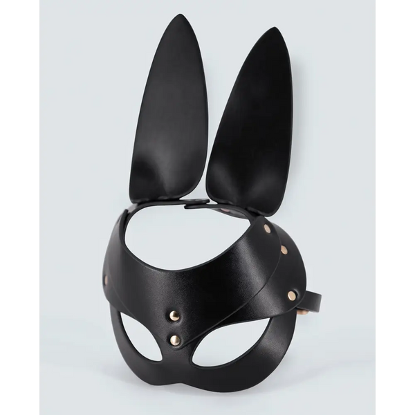 Lust PU Leather Bunny Mask - Black