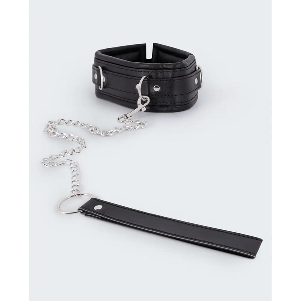 Lust PU Leather Collar & Leash - Black