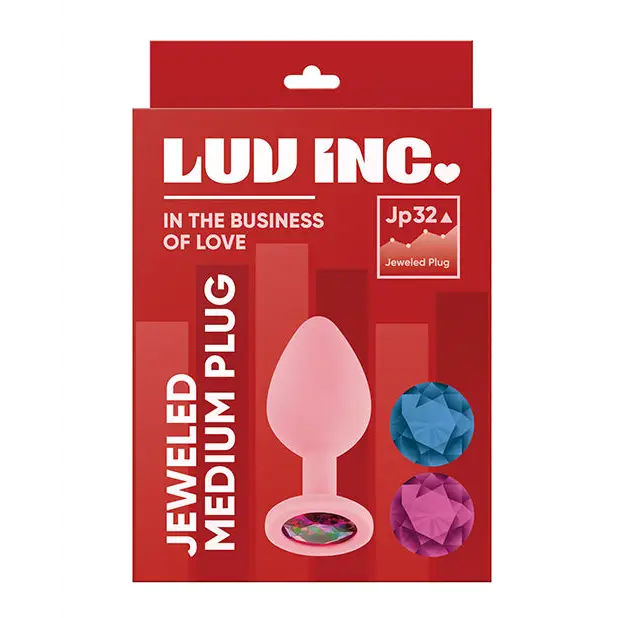 Luv Inc. Jeweled Silicone Butt Plug w/Three Stones - Medium Light Pink - Anal Products
