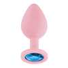 Luv Inc. Jeweled Silicone Butt Plug w/Three Stones - Medium Light Pink - Anal Products