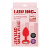 Luv Inc. Jeweled Silicone Butt Plug w/Three Stones - Small Red - Anal Products