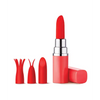 Luv Inc. Lipstick Vibrator w/4 Heads - Coral - Stimulators