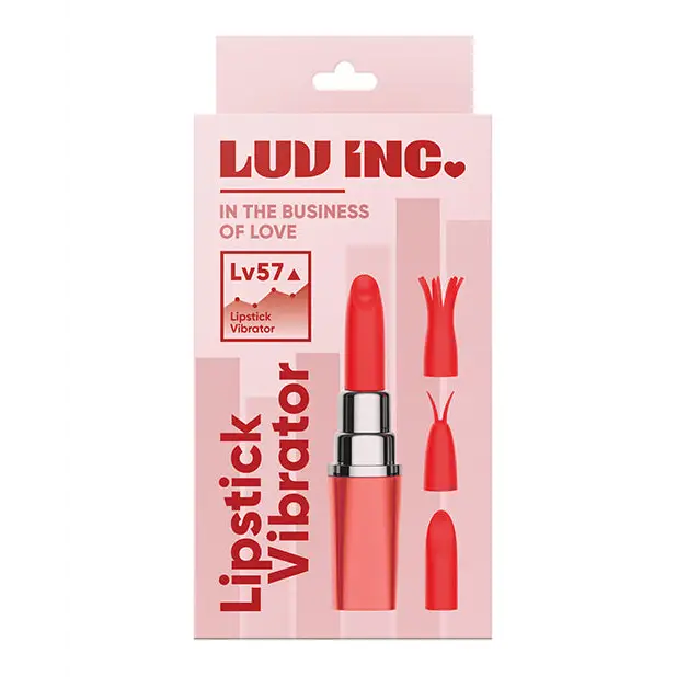 Luv Inc. Lipstick Vibrator w/4 Heads - Coral - Stimulators