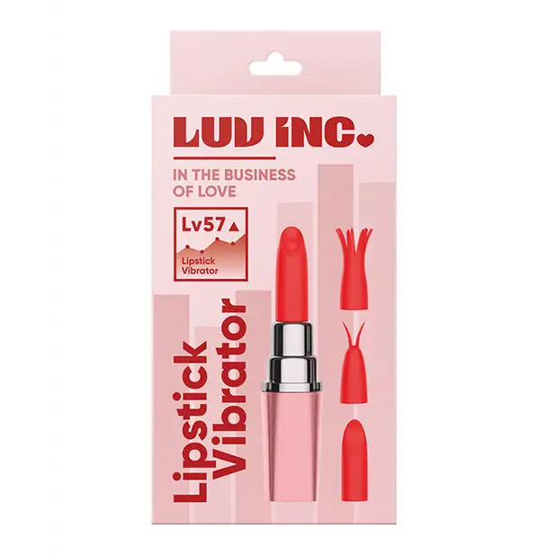 Luv Inc. Lipstick Vibrator w/4 Heads - Light Pink - Stimulators