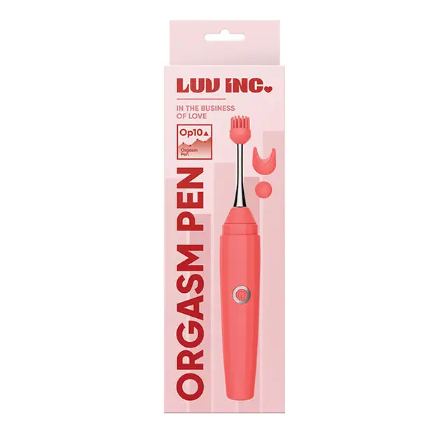 Luv Inc. Orgasm Pen w/Three Attachments - Coral - Stimulators