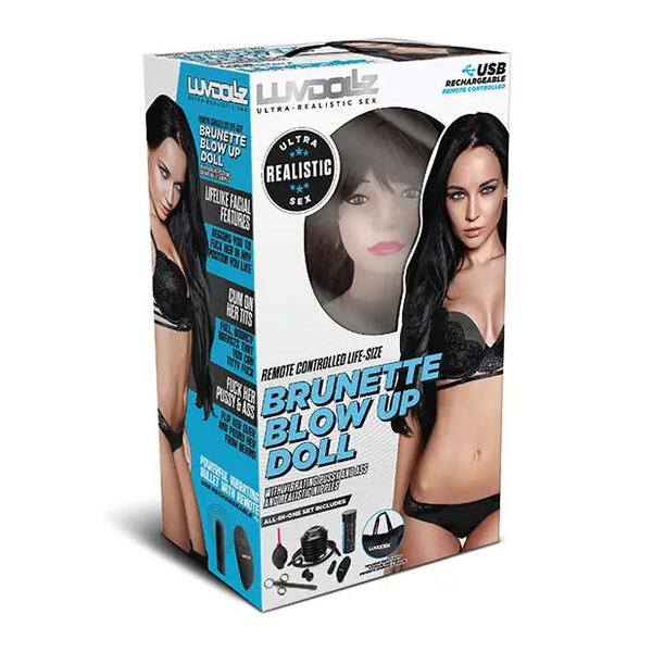 Luvdollz Remote Controlled Life Size Blow Up Doll - Brunette - Dolls & Masturbators