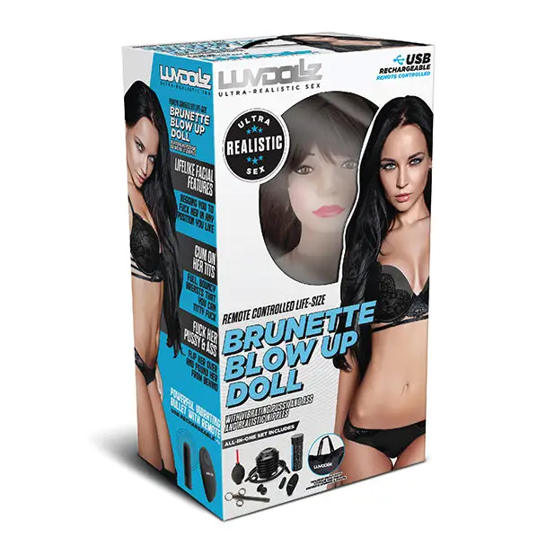 Luvdollz Remote Controlled Life Size Blow Up Doll - Brunette - Dolls & Masturbators