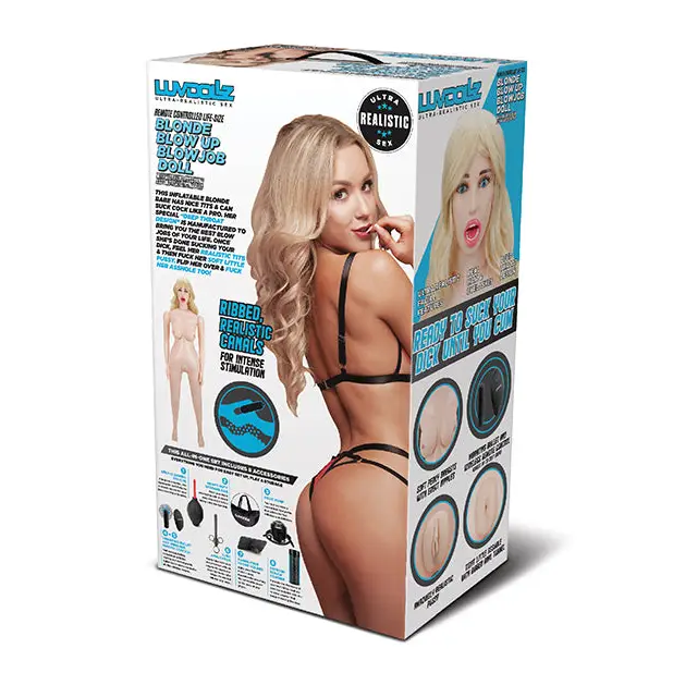 Luvdollz Remote Controlled Life Size Blow Up Blow Job Doll - Blonde - Dolls & Masturbators