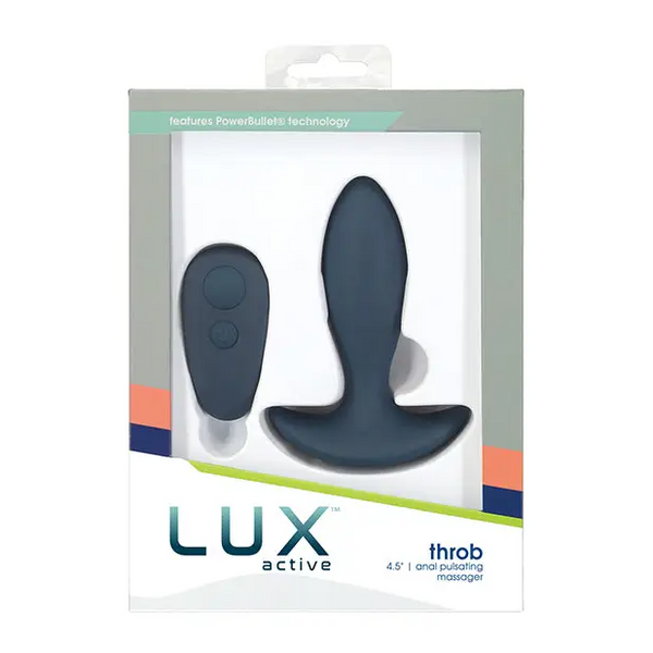 Lux Active Throb Anal Pulsating Massager w/Remote - Dark Blue - Anal Products