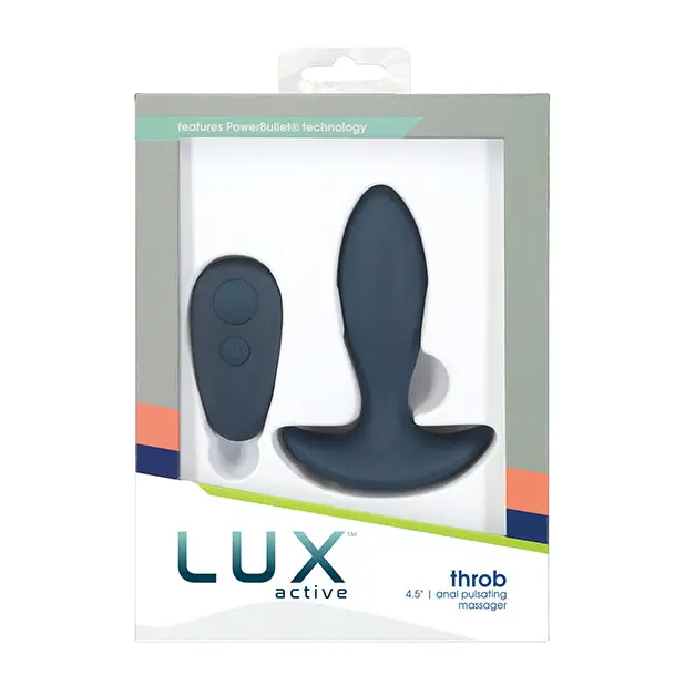 Lux Active Throb Anal Pulsating Massager w/Remote - Dark Blue - Anal Products