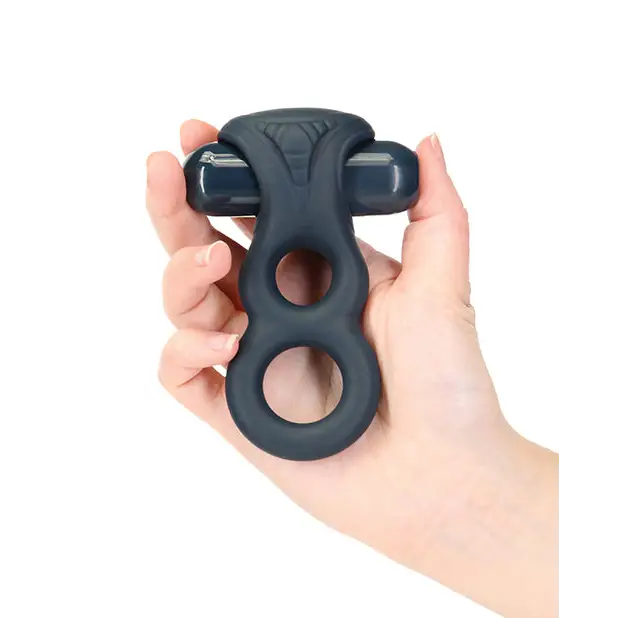 Lux Active Triad 4.5’’ Vibrating Dual Ring w/Remote - Dark Blue - Penis Enhancement