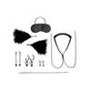 Lux Fetish 12 pc Interchangeable Collar & Nipple Clips Set - Bondage Blindfolds & Restraints