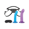 Lux Fetish 3 pc Beginners Strap On & Pegging Set - Multi Color - Strap Ons