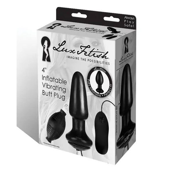 Lux Fetish 4’’ Inflatable Vibrating Butt Plug - Anal Products