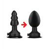 Lux Fetish 4’’ Inflatable Vibrating Butt Plug w/Suction Base - Black - Anal Products