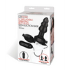 Lux Fetish 4’’ Inflatable Vibrating Butt Plug w/Suction Base - Black - Anal Products