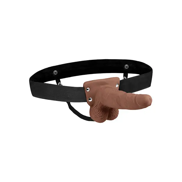 Lux Fetish 6’’ Rechargeable Strap On w/Balls - Brown - Strap Ons