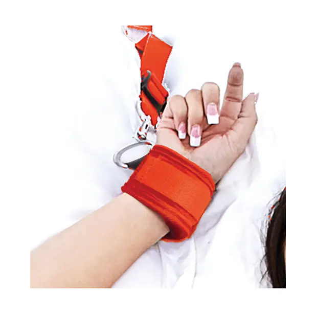 Lux Fetish 7 pc Bed Spreader - Red - Bondage Blindfolds & Restraints