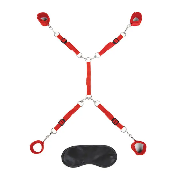 Lux Fetish 7 pc Bed Spreader - Red - Bondage Blindfolds & Restraints