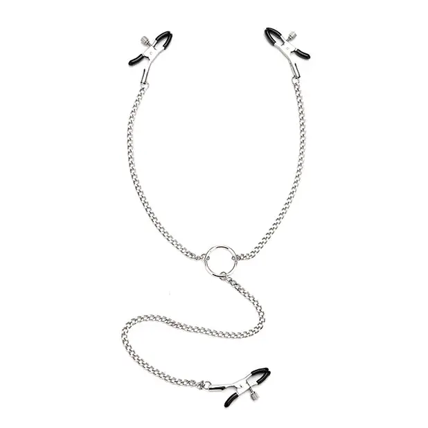 Lux Fetish Adjustable Nipple Clips & Clit Clamp - Bondage Blindfolds & Restraints