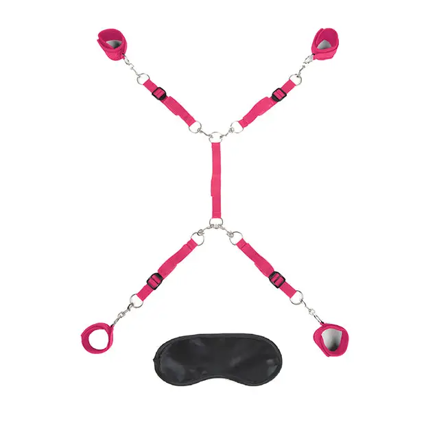Lux Fetish Bed Spreader - Hot Pink - Bondage Blindfolds & Restraints