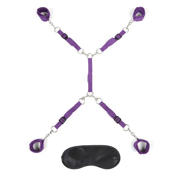 Lux Fetish Bed Spreader - Purple - Bondage Blindfolds & Restraints