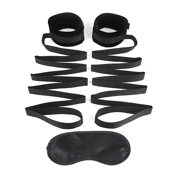 Lux Fetish Bondage Bed Strap Restraint System - 2 pc Set - Bondage Blindfolds & Restraints