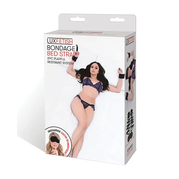 Lux Fetish Bondage Bed Strap Restraint System - 2 pc Set - Bondage Blindfolds & Restraints