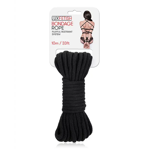 Lux Fetish Bondage Rope - 10m/33 ft Black - Bondage Blindfolds & Restraints