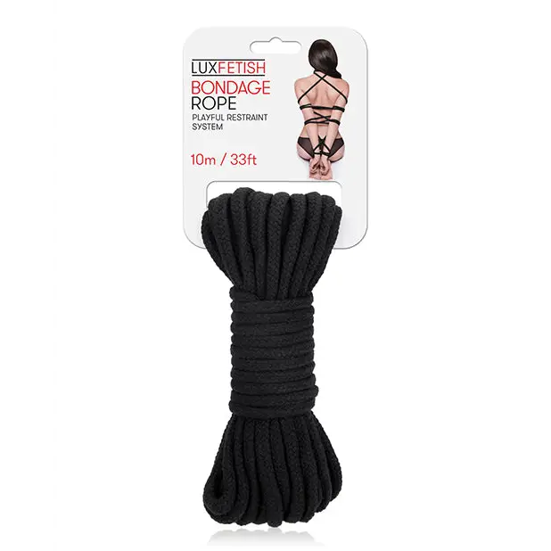 Lux Fetish Bondage Rope - 10m/33 ft Black - Bondage Blindfolds & Restraints
