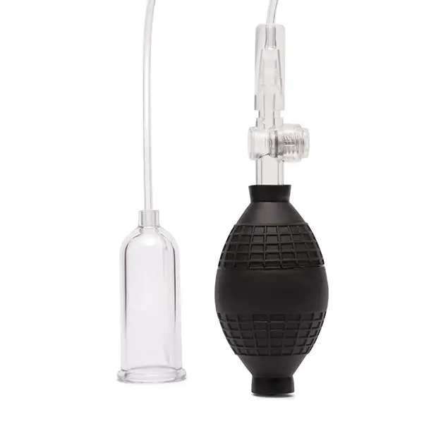 Lux Fetish Clitoral Pump w/Quick Release - Clear/Black - Stimulators