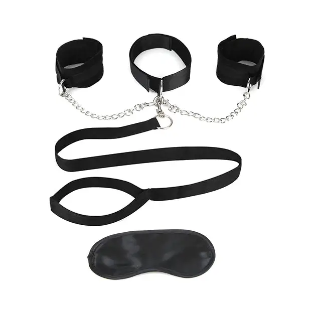 Lux Fetish Collar Cuffs & Leash Set - Removable - Bondage Blindfolds & Restraints