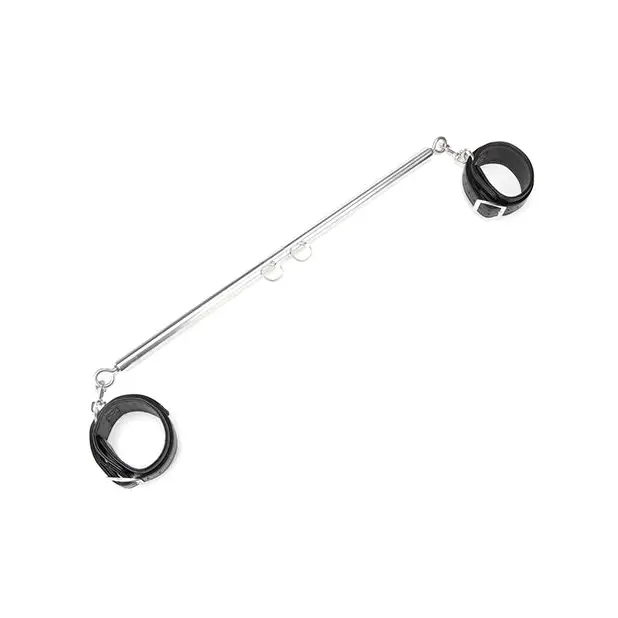 Lux Fetish Expandable Bar Spreader Set w/Leatherette Cuffs - Bondage Blindfolds & Restraints