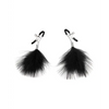 Lux Fetish Feather Nipple Clips - Black - Bondage Blindfolds & Restraints