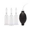 Lux Fetish Nipple Suckers w/Clitoral Pump - Clear/Black - Stimulators