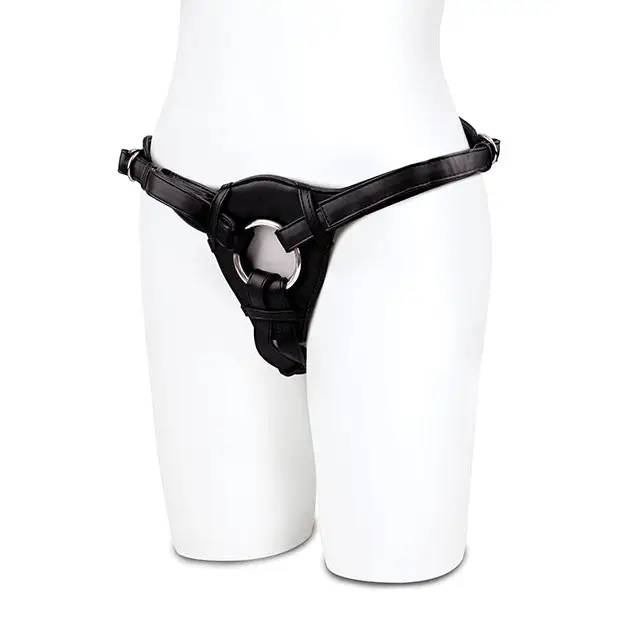 Lux Fetish Patent Leather Strap On Harness - Black - Strap Ons