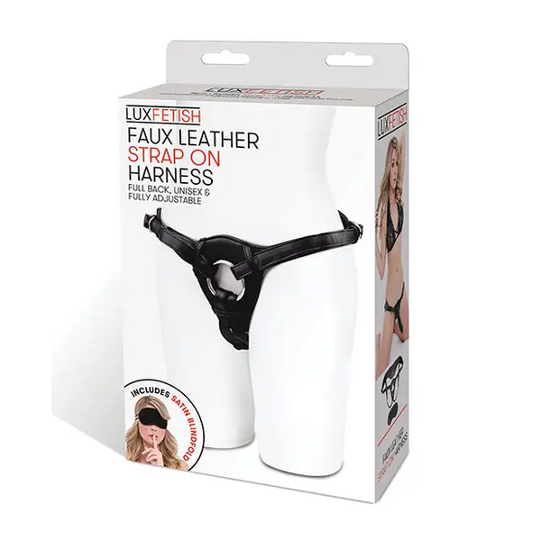 Lux Fetish Patent Leather Strap On Harness - Black - Strap Ons