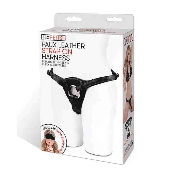 Lux Fetish Patent Leather Strap On Harness - Black - Strap Ons