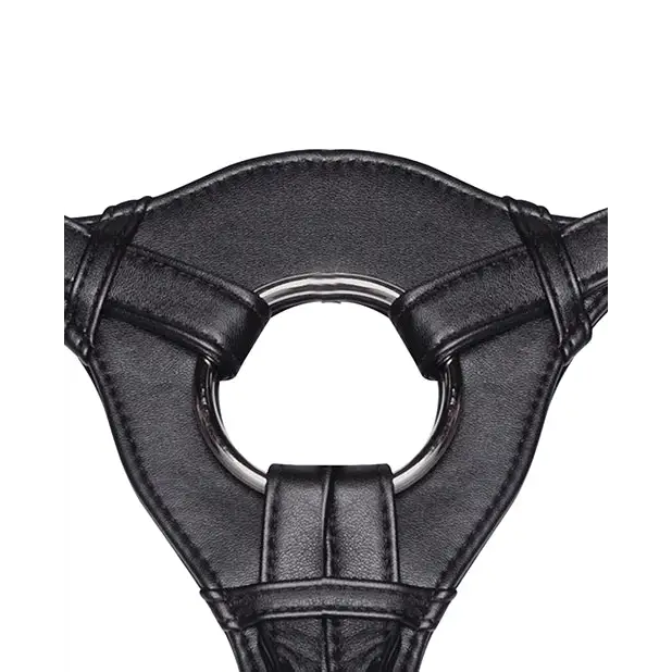 Lux Fetish Patent Leather Strap On Harness - Black - Strap Ons