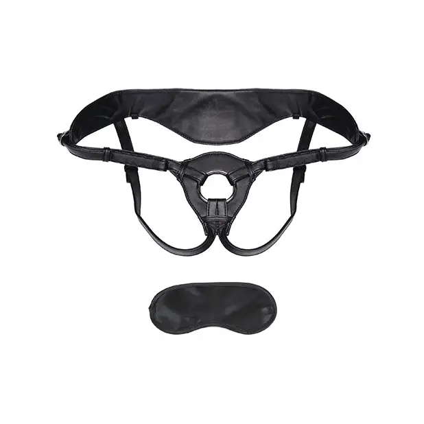 Lux Fetish Patent Leather Strap On Harness - Black - Strap Ons