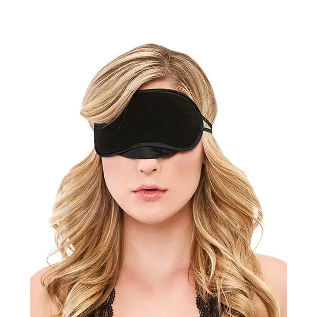 Lux Fetish Peek a Boo Love Mask - Black - Bondage Blindfolds & Restraints