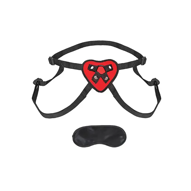 Lux Fetish Red Heart Strap On Harness Set - Strap Ons