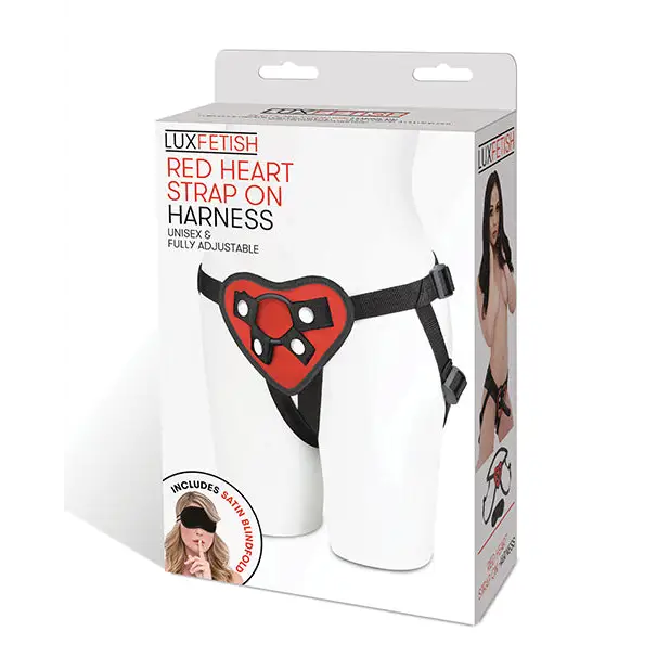Lux Fetish Red Heart Strap On Harness Set - Strap Ons