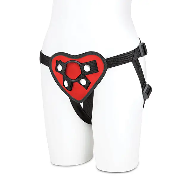 Lux Fetish Red Heart Strap On Harness Set - Strap Ons