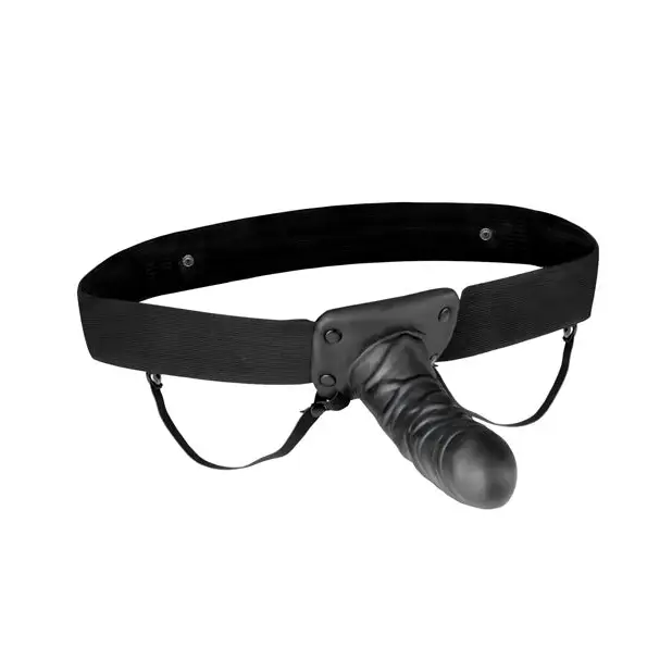 Lux Fetish Unisex Vibrating Hollow Strap On Dildo - Strap Ons