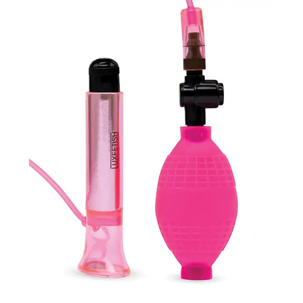 Lux Fetish Vibrating Clitoral Pump w/Quick Release - Pink - Stimulators