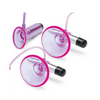 Lux Fetish Vibrating Nipple Suckers w/Clitoral Pump & Quick Release - Pink/Purple - Stimulators