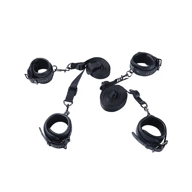 Luxury Bondage Bed Restraint Kit - Black